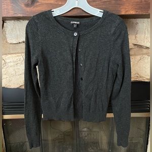 EXPRESS DARK GREY LONG SLEEVE CARDIGAN